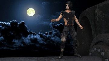 Картинка 3д+графика фантазия+ fantasy взгляд мужчина ночь луна фон