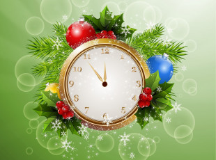 Картинка праздничные векторная+графика+ новый+год графика часы игрушки новый год