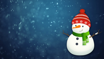 Картинка праздничные векторная+графика+ новый+год снеговик снег новый год настроение фон праздник минимализм шапка зима