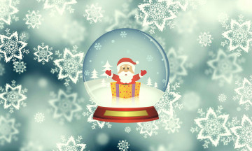 Картинка праздничные векторная+графика+ новый+год новый год стеклянный шар снежинки дед мороз снег санта минимализм зима фон праздник