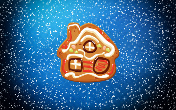 Картинка праздничные векторная+графика+ новый+год печенька новый год зима рождество снежинки фон праздник дом снег домик минимализм