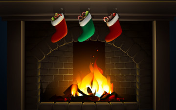 Картинка праздничные векторная+графика+ новый+год новый год настроение праздник носки огонь минимализм рождество камин
