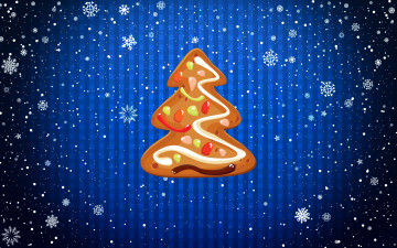 Картинка праздничные векторная+графика+ новый+год зима новый год настроение еда фон снег праздник елка минимализм печенька снежинки рождество Ёлка
