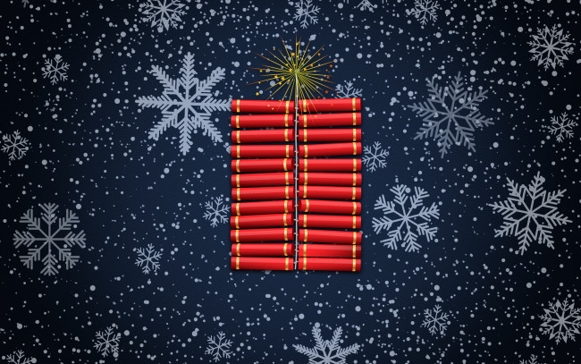 Обои картинки фото праздничные, векторная графика , новый год, новый, год, снег, праздник, минимализм, фейерверк, рождество, петарда, снежинки, настроение