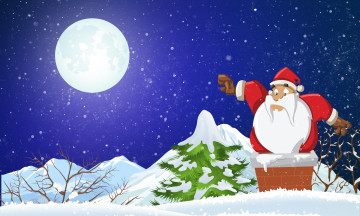 Картинка праздничные векторная+графика+ новый+год снежинки дед мороз