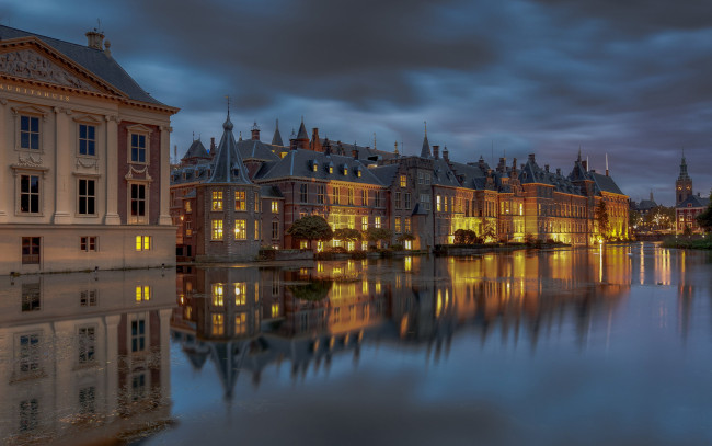 Обои картинки фото hofvijver, города, гаага , нидерланды