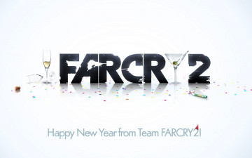 обоя видео игры, far cry 2, надпись, название, бокалы, серпантин