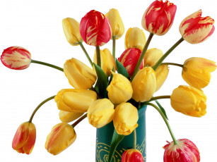 Картинка цветы тюльпаны много ваза