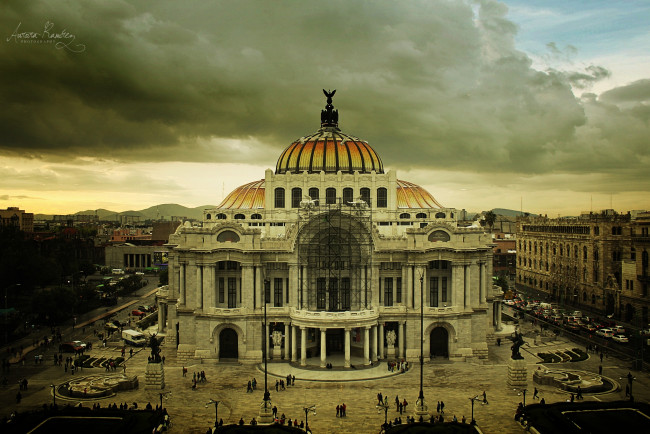 Обои картинки фото palacio, de, bellas, artes, мехико, города, дворцы, замки, крепости, мексика