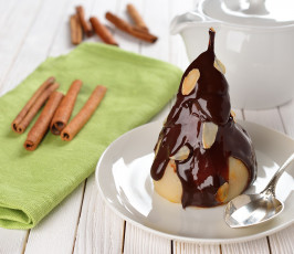 Картинка еда мороженое десерты груша шоколад десерт