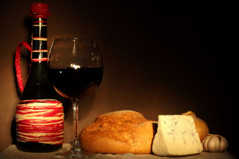 Картинка еда натюрморт сыр хлеб вино