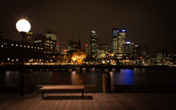 Картинка sydney at night города сидней австралия набережная огни ночь