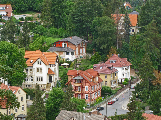 Обои картинки фото германия, бланкенбург, города, панорамы, дома, панорама, улицы