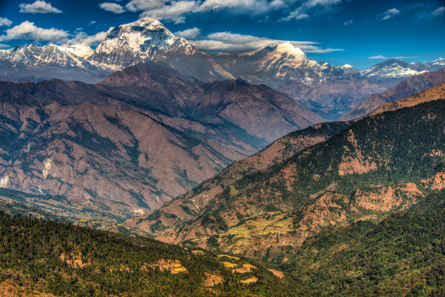 Обои картинки фото природа, горы, непал, горный, массив, аннапурна, emad, aljumah, рhotography, гималаи, небо