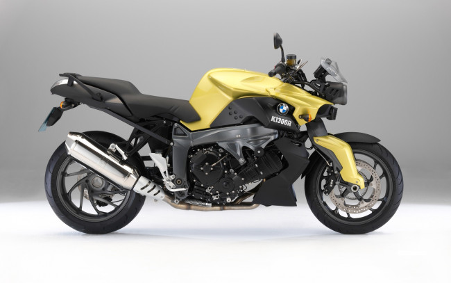 Обои картинки фото мотоциклы, bmw, k-1300, r, 2010, желтый