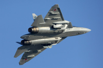 Картинка су-57 авиация боевые+самолёты ввс истребитель россия боевые самолеты su-57 сухой