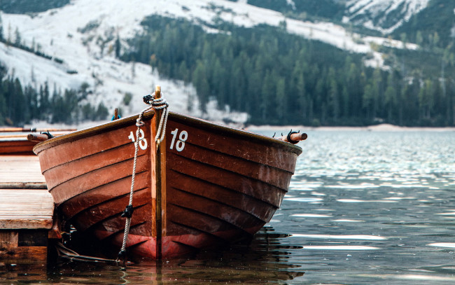 Обои картинки фото корабли, лодки,  шлюпки, озеро, лодка, пирс