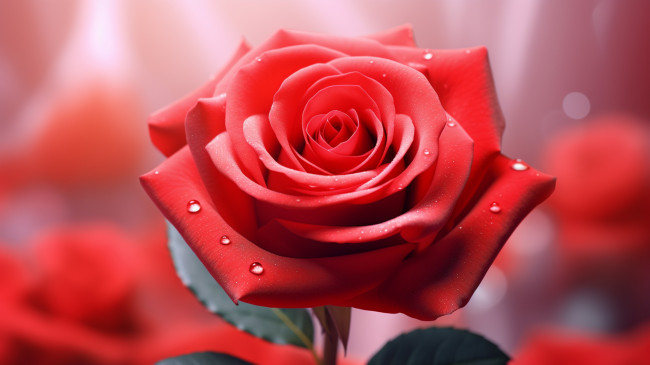 Обои картинки фото 3д графика, цветы , flowers, роза, красная, капли, фон