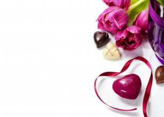 Картинка праздничные день+святого+валентина +сердечки +любовь цветы тюльпаны любовь шоколад valentine's day