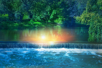 Картинка природа водопады водопад вода сияние красота