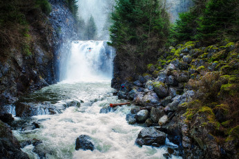 Картинка природа водопады водопа лес вашингтон