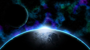 Картинка космос арт планеты сияние
