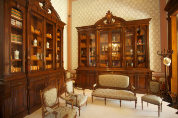 Картинка интерьер дворцы +музеи книжные шкафы книги кресла комната