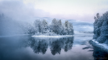 Картинка природа реки озера зима река остров
