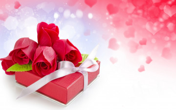 Картинка праздничные подарки+и+коробочки розы коробка подарок
