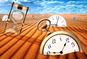 Картинка рисованное живопись песок пустыня часы