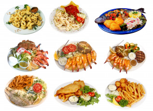обоя еда, рыбные, блюда, морепродуктами, рыба, соус, помидоры