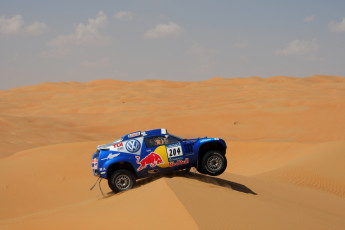 Картинка спорт авторалли синий touareg volkswagen дюна пустыня песок rally dakar