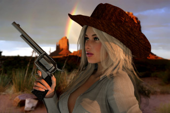 Картинка 3д+графика people+ люди девушка оружие