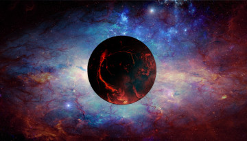Картинка космос арт пространство туманность небо вселенная планета