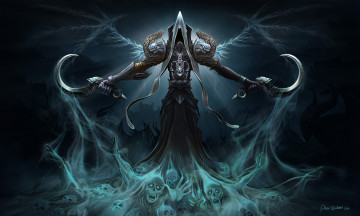 Картинка видео+игры diablo+iii +reaper+of+souls монстр дьявол души черепа серпы крылья
