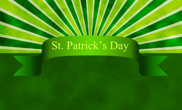обоя день святого патрика, праздничные, - день святого патрика, зеленый, лучи, лента