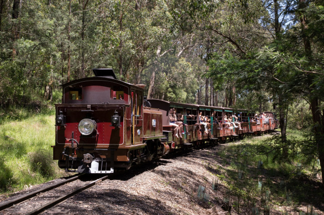 Обои картинки фото техника, паровозы, вагоны, паровоз, дорога, железная, поезд