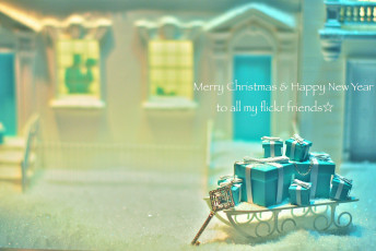 Картинка праздничные подарки+и+коробочки подарки сани