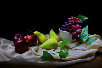 Картинка еда фрукты +ягоды яблоки виноград груши