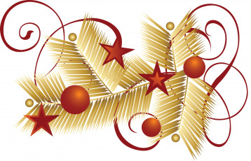 Картинка праздничные векторная+графика+ новый+год звезды шары ветки