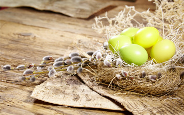 Картинка праздничные пасха flowers spring eggs easter верба гнездо яйца