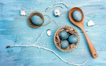 обоя праздничные, пасха, яйца, blue, eggs, крашеные, easter