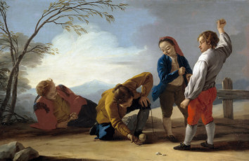 Картинка рисованное живопись jose del castillo мальчики играют в шары жанровая картина