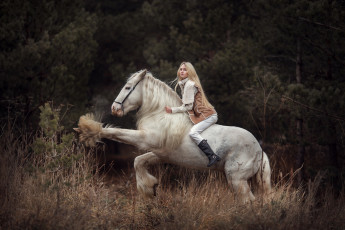 Картинка девушки -unsort+ блондинки +светловолосые девушка блондинка наездница лошадь
