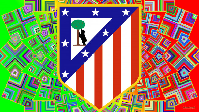 Обои картинки фото спорт, эмблемы клубов, atlеtico, madrid, фон, логотип