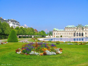 обоя giardino, del, belvedere, города, вена, австрия