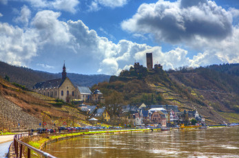 Картинка германия бруттиг фанкель города пейзажи дома река замок