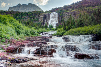 Картинка природа водопады сша штат монтана