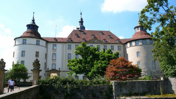 Картинка города дворцы замки крепости замок башни флюгер ворота langenburg+castle germany