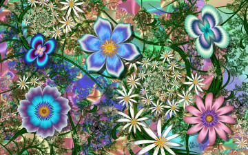 Картинка 3д графика flowers цветы фон цвет узор porsche элитные спортивные германия